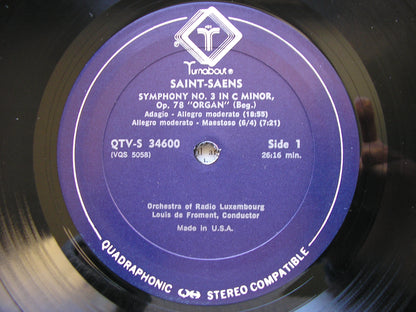 SAINT - SAENS: SYMPHONY No. 3 / 'HENRY VIII' Ballet-Divertissement    FROMENT / RADIO LUXEMBOURG ORCHESTRA   QTV-S 34600