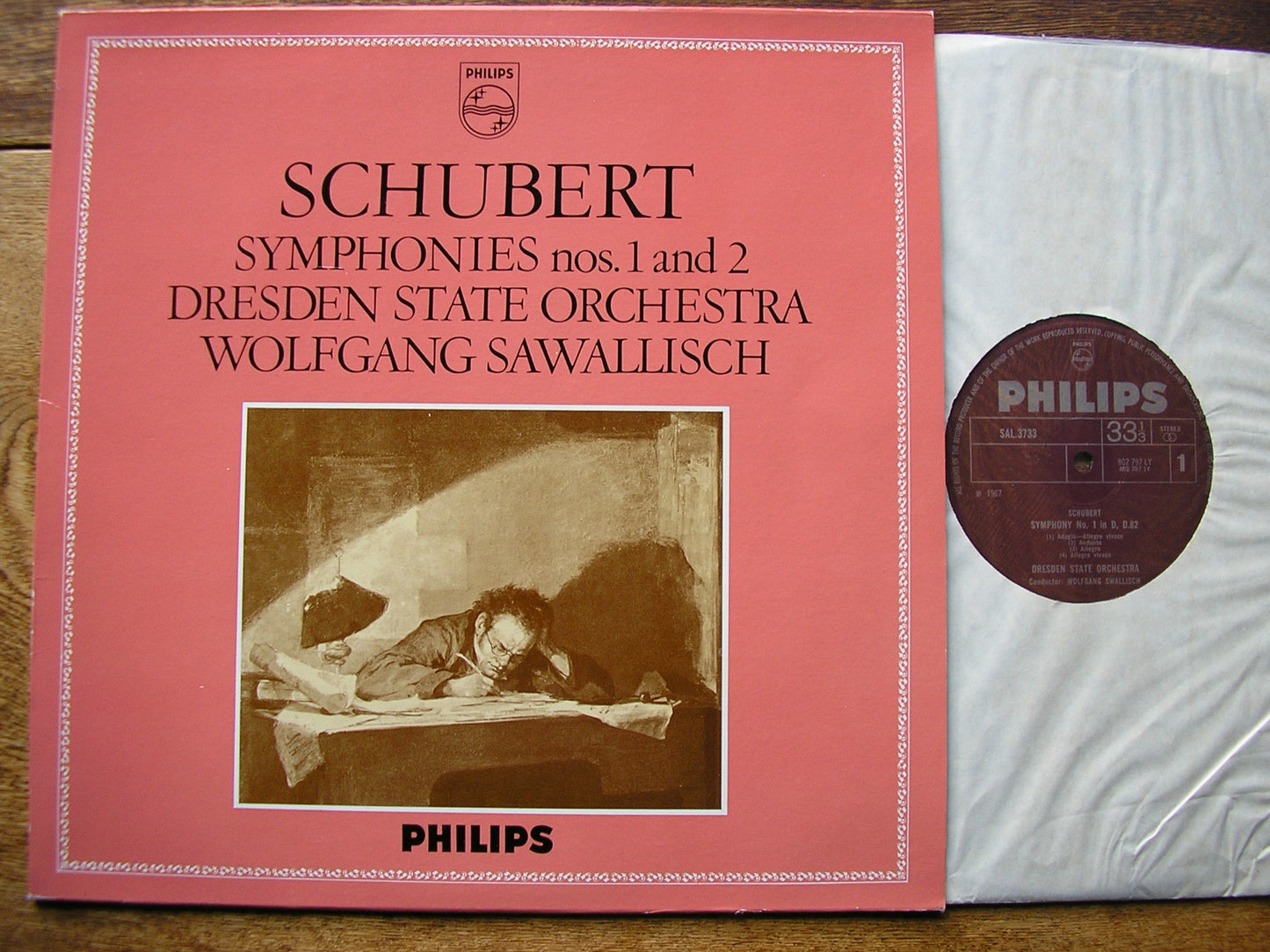 SCHUBERT: THE SYMPHONIES / TWO OVERTURES    SAWALLISCH / DRESDEN STATE ORCHESTRA   PHILIPS 5 LP