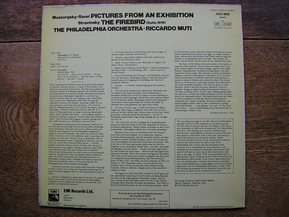 MUSSORGSKY: PICTURES AT AN EXHIBITION / STRAVINSKY: FIREBIRD SUITE   MUTI / PHILADELPHIA ASD 3645