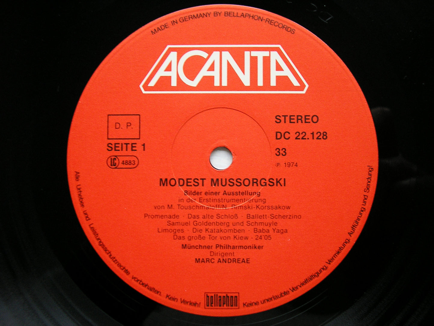 MUSSORGSKY: PICTURES AT AN EXHIBITION / SCHERZO / INTERMEZZO  MARC ANDREAE / MUNICH PHILHARMONIC  DC 22128