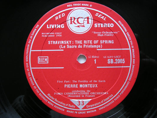 STRAVINSKY: THE RITE OF SPRING  MONTEUX / PARIS CONSERVATOIRE  SB 2005