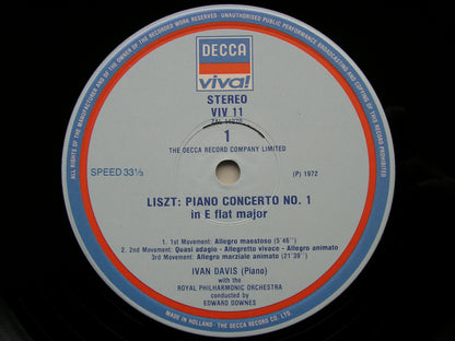 LISZT: PIANO CONCERTOS Nos. 1 & 2   DAVIS / DOWNES / ROYAL PHILHARMONIC   VIV 11