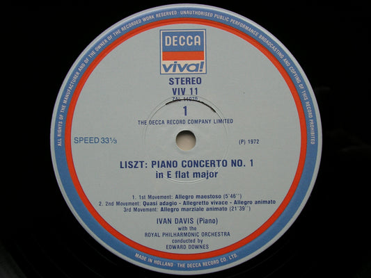 LISZT: PIANO CONCERTOS Nos. 1 & 2   DAVIS / DOWNES / ROYAL PHILHARMONIC   VIV 11