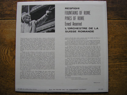 RESPIGHI: PINES OF ROME / FOUNTAINS OF ROME  ANSERMET / SUISSE ROMANDE  CS 6345