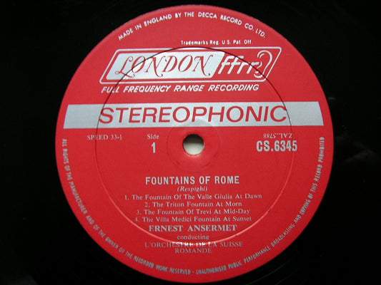 RESPIGHI: PINES OF ROME / FOUNTAINS OF ROME  ANSERMET / SUISSE ROMANDE  CS 6345