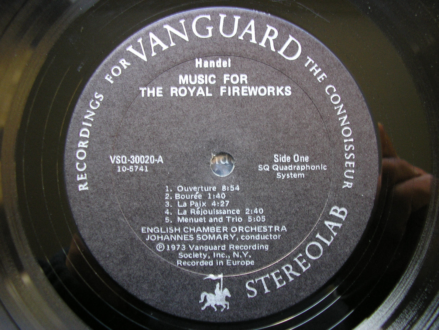 HANDEL: ROYAL FIREWORKS MUSIC / THE WATER MUSIC  SOMARY / ENGLISH CHAMBER ORCHESTRA  VSQ 30020