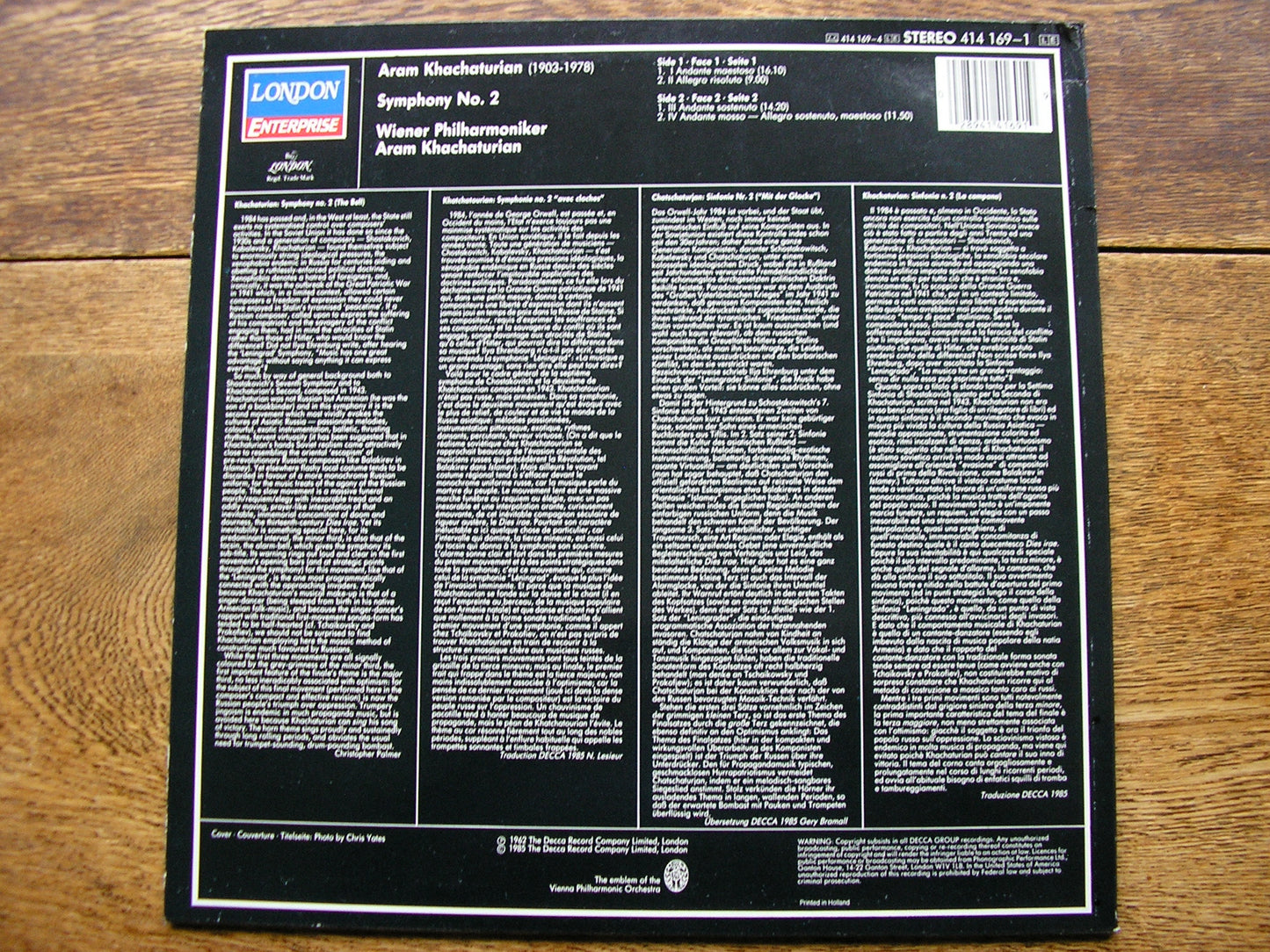 KHACHATURIAN: SYMPHONY No. 2  KHACHATURIAN / VIENNA PHILHARMONIC   414 169