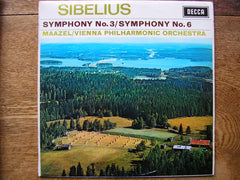 SIBELIUS: SYMPHONIES Nos. 3 & 6  LORIN MAAZEL / VIENNA PHILHARMONIC  SXL 6364