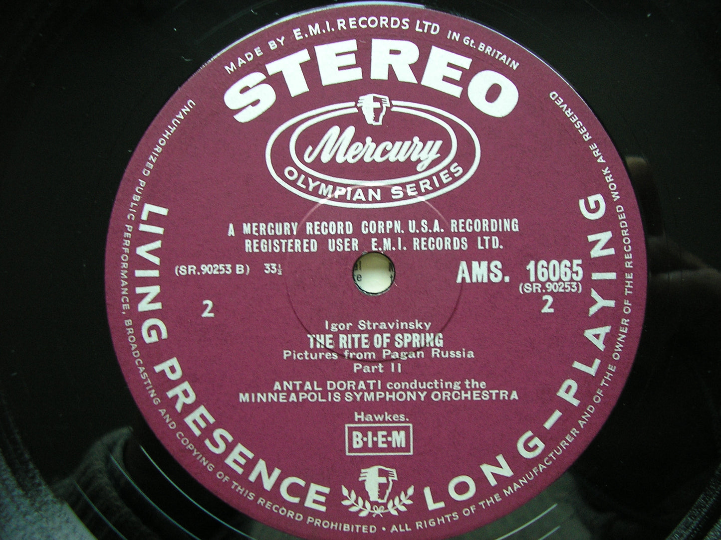 STRAVINSKY: THE RITE OF SPRING  DORATI / MINNEAPOLIS SYMPHONY  AMS 16065