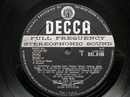 SXL 6106  LUIGI ALVA SINGS SPANISH & LATIN AMERICAN SONGS    ALVA / NSOL / PATTACINI