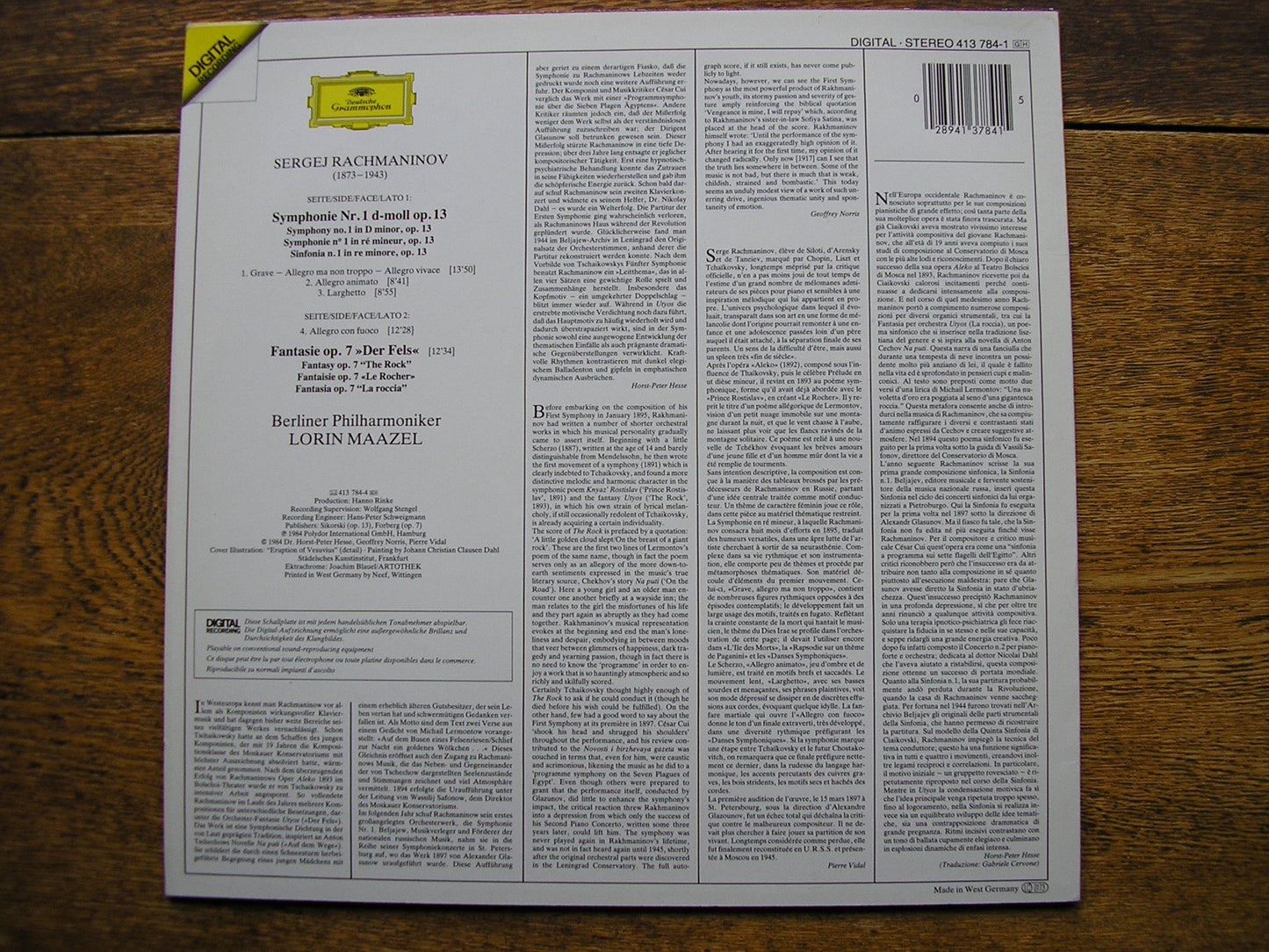 RACHMANINOV: THE SYMPHONIES / THE ROCK / THE ISLE OF THE DEAD    MAAZEL / BERLIN PHILHARMONIC   2532 102