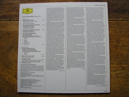 STRAVINSKY: EBONY CONCERTO / DUMBARTON OAKS   BOULEZ / ENSEMBLE INTERCONTEMPORAIN   2531 378