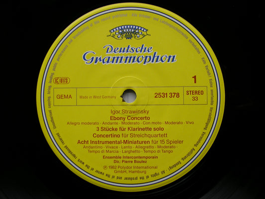 STRAVINSKY: EBONY CONCERTO / DUMBARTON OAKS   BOULEZ / ENSEMBLE INTERCONTEMPORAIN   2531 378