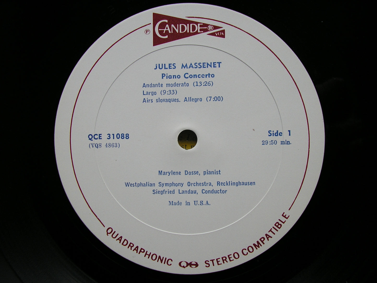 MASSENET: PIANO CONCERTO / SAINT-SAENS: FANTASY 'AFRICA' / GOUNOD: FANTASY   DOSSE / WESTPHALIAN SYMPHONY / LANDAU  QCE 31088