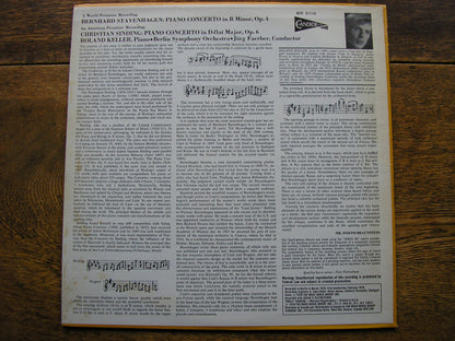 SINDING: PIANO CONCERTO / STAVENHAGEN: PIANO CONCERTO  KELLER / BERLIN SYMPHONY / FAERBER  QCE 31110