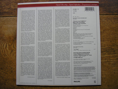 MUSSORGSKY: PICTURES AT AN EXHIBITION / RAVEL: LA VALSE   PREVIN / VIENNA PHILHARMONIC  416 296
