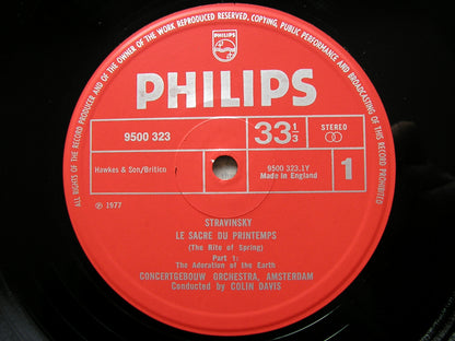 STRAVINSKY: THE RITE OF SPRING  DAVIS / CONCERTGEBOUW   9500 323