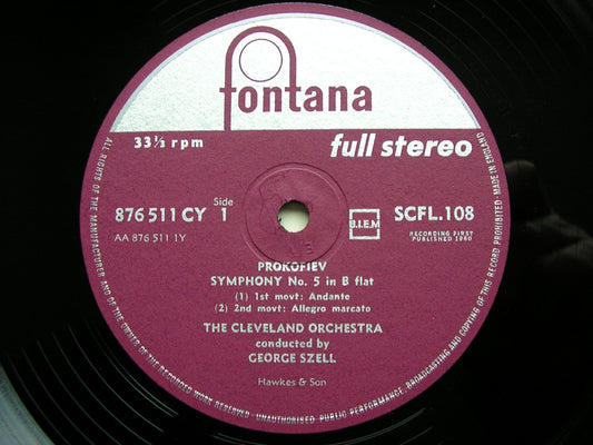 PROKOFIEV: SYMPHONY No. 5   SZELL / CLEVELAND ORCHESTRA   SCFL 108