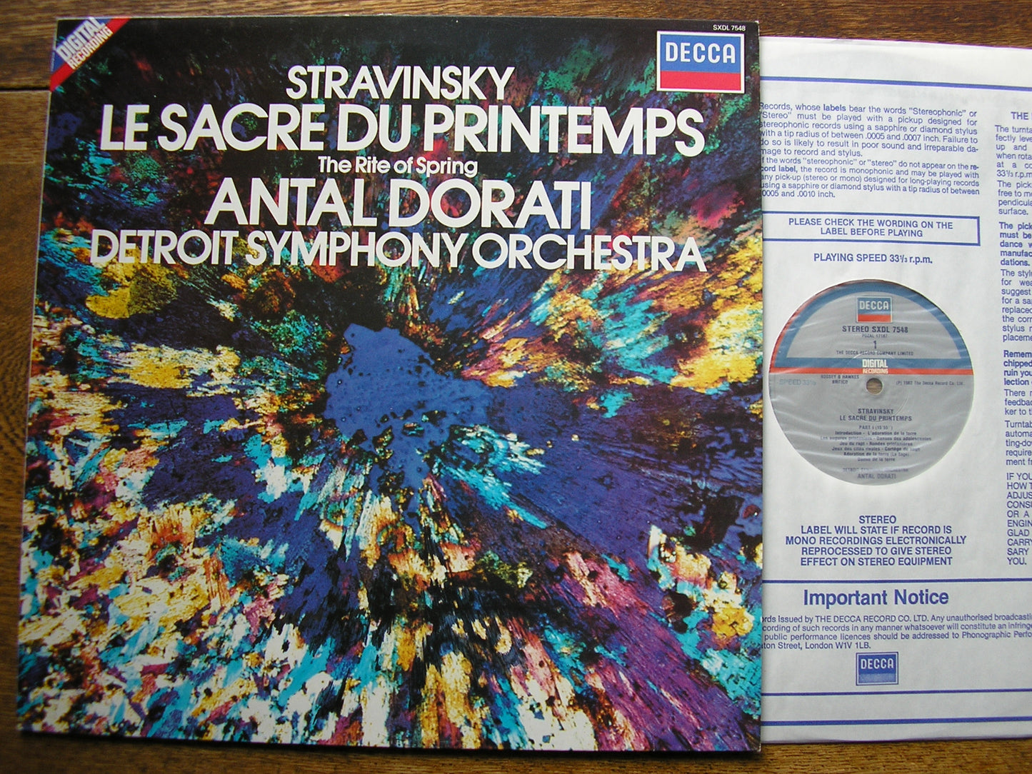 STRAVINSKY: THE RITE OF SPRING  DORATI / DETROIT SYMPHONY  SXDL 7548