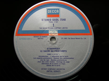 STRAVINSKY: THE RITE OF SPRING  DORATI / DETROIT SYMPHONY  SXDL 7548