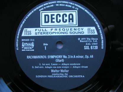 RACHMANINOV: THE SYMPHONIES / THE ROCK   LONDON PHILHARMONIC / SUISSE ROMANDE / WELLER  SXL 6583 / 6623 / 6720