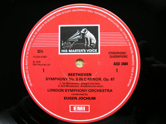 BEETHOVEN: SYMPHONY No. 5 / FIDELIO OVERTURE  JOCHUM / LONDON SYMPHONY  ASD 3484