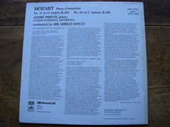 MOZART: PIANO CONCERTOS Nos. 17 K453  &  24 K491    PREVIN / LONDON SYMPHONY ORCHESTRA / BOULT    ASD 2951