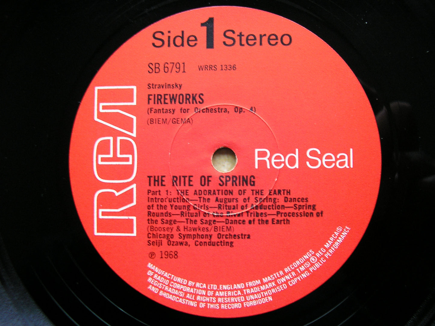 STRAVINSKY: THE RITE OF SPRING  OZAWA / CHICAGO SYMPHONY  SB 6791