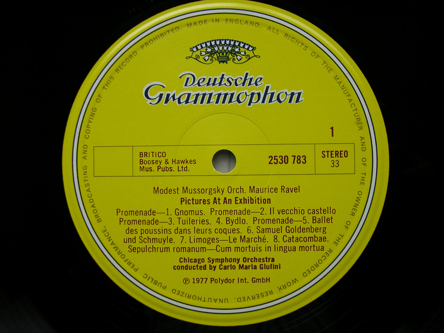 MUSSORGSKY: PICTURES AT AN EXHIBITION / PROKOFIEV: CLASSICAL SYMPHONY  GIULINI / CHICAGO SYMPHONY  2530 783