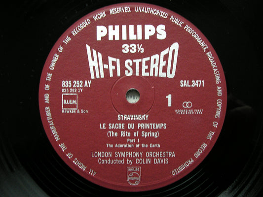 STRAVINSKY: THE RITE OF SPRING  DAVIS / LONDON SYMPHONY  SAL 3471