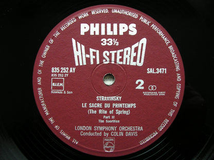 STRAVINSKY: THE RITE OF SPRING  DAVIS / LONDON SYMPHONY  SAL 3471