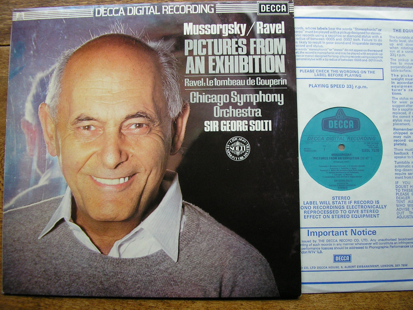 MUSSORGSKY: PICTURES AT AN EXHIBITION / RAVEL: LE TOMBEAU   SOLTI / CHICAGO SYMPHONY  SXDL 7520