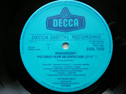 MUSSORGSKY: PICTURES AT AN EXHIBITION / RAVEL: LE TOMBEAU   SOLTI / CHICAGO SYMPHONY  SXDL 7520