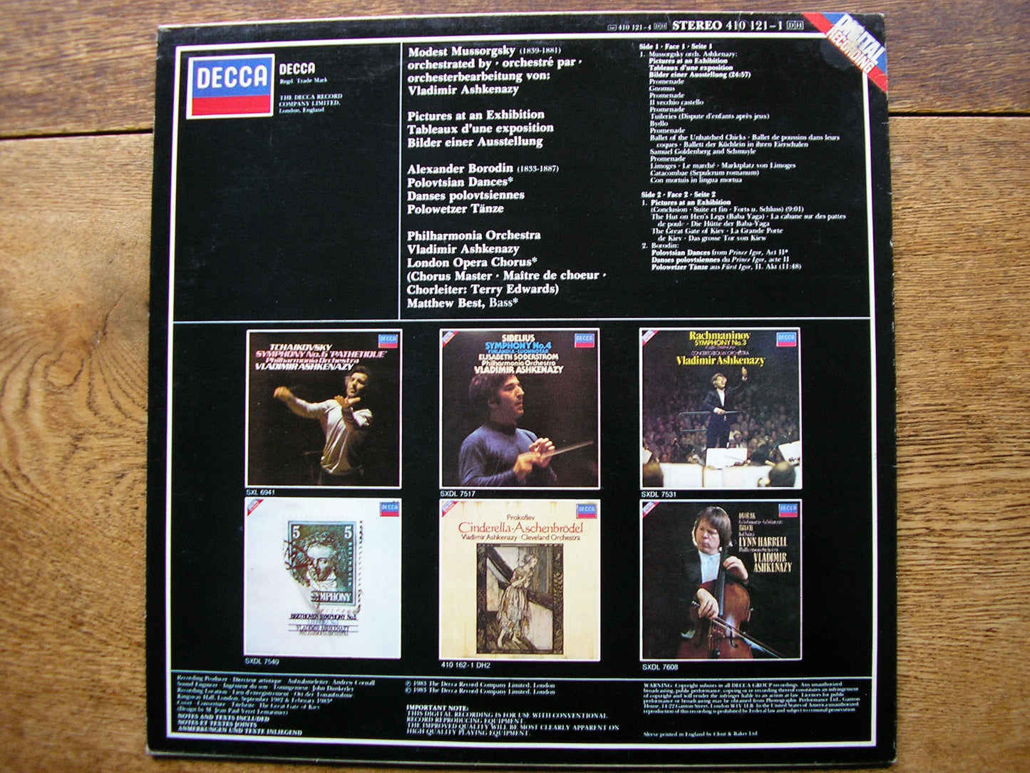 MUSSORGSKY-ASHKENAZY: PICTURES AT AN EXHIBITION / BORODIN: POLOVTSIAN DANCES   VLADIMIR ASHKENAZY / PHILHARMONIA  410 121