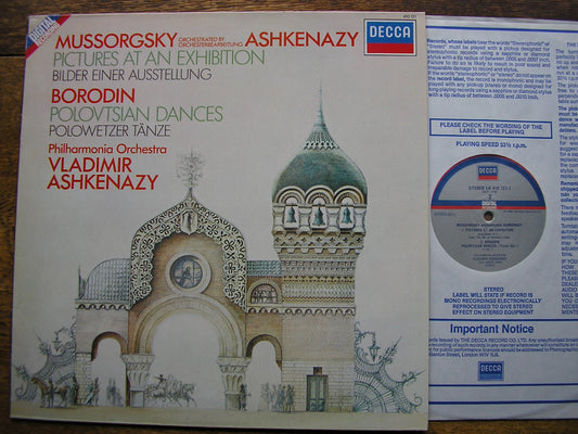 MUSSORGSKY-ASHKENAZY: PICTURES AT AN EXHIBITION / BORODIN: POLOVTSIAN DANCES   VLADIMIR ASHKENAZY / PHILHARMONIA  410 121