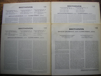 BEETHOVEN: THE COMPLETE SONATAS FOR VIOLIN & PIANO   GRUMIAUX / HASKIL    4 LP