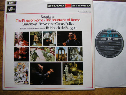 RESPIGHI: PINES OF ROME / FOUNTAINS OF ROME / STRAVINSKY: CIRCUS POLKA / FIREWORKS    DE BURGOS / NEW PHILHARMONIA   TWO 239