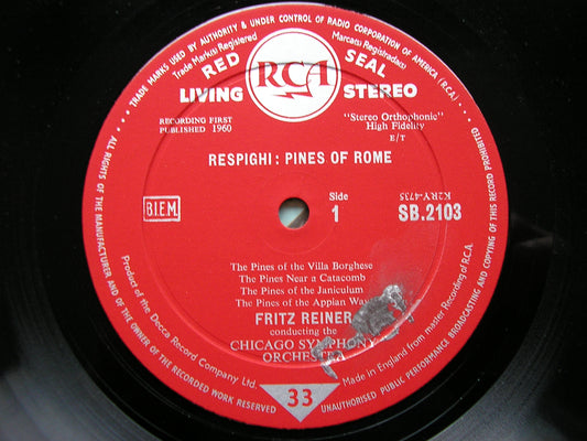 RESPIGHI: PINES OF ROME / FOUNTAINS OF ROME   REINER / CHICAGO SYMPHONY  SB 2103