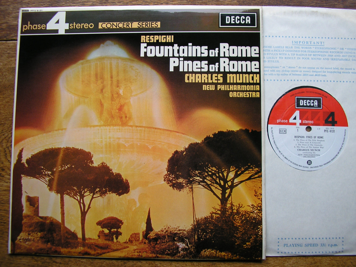 RESPIGHI: PINES OF ROME / FOUNTAINS OF ROME   MUNCH / NEW PHILHARMONIA  PFS 4131
