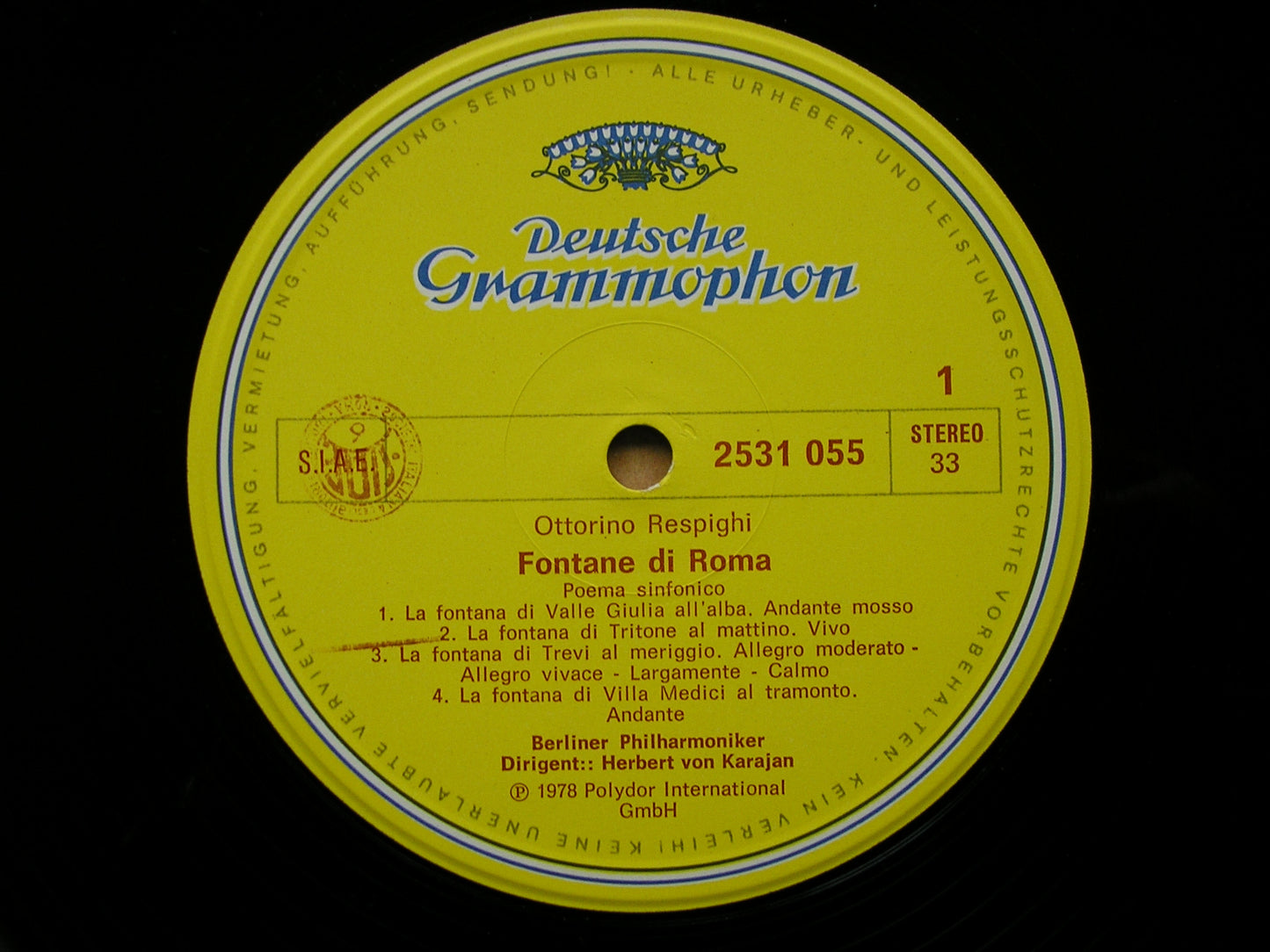 RESPIGHI: PINES OF ROME / FOUNTAINS OF ROME  KARAJAN / BERLIN PHILHARMONIC  2531 055