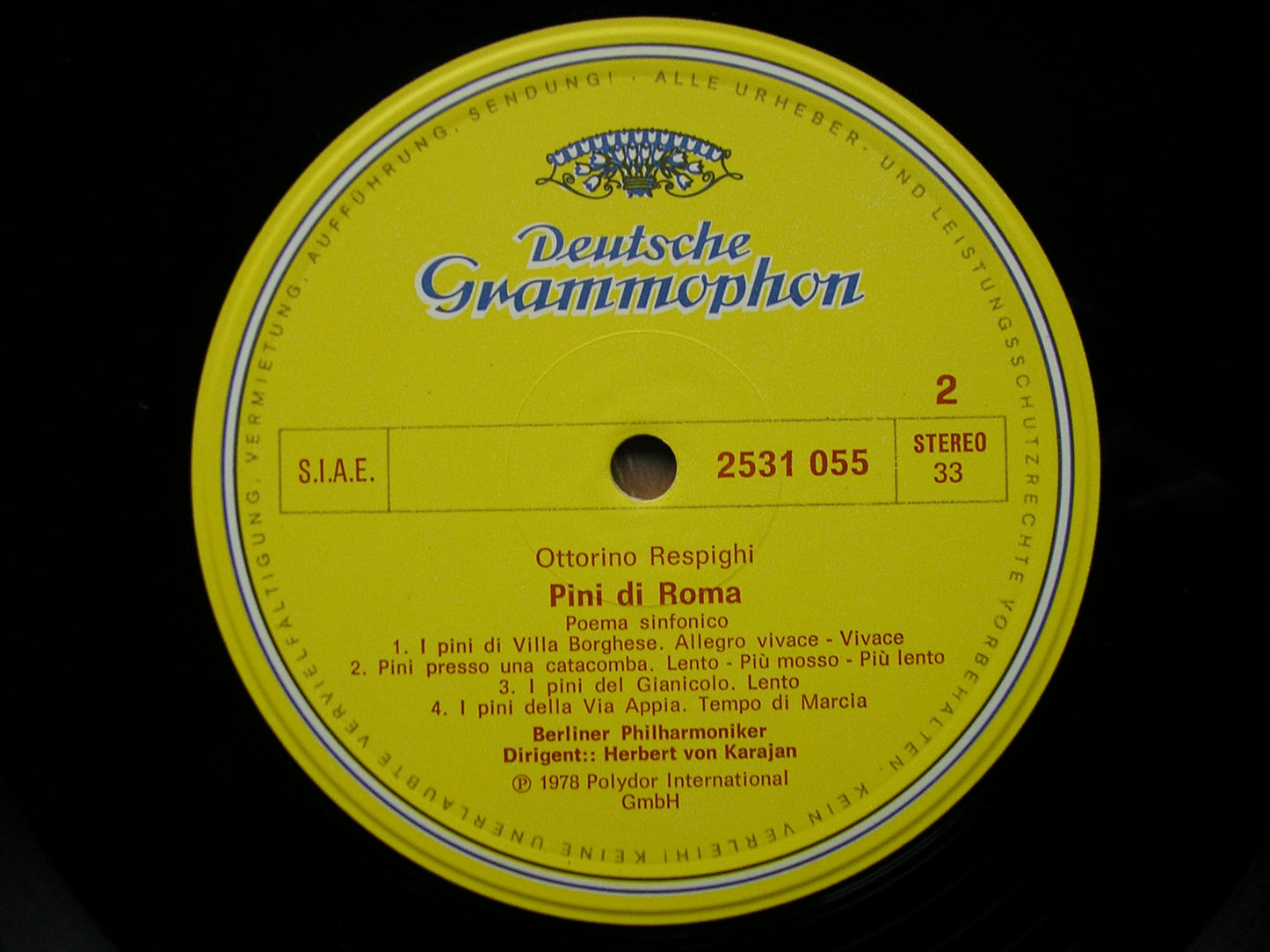 RESPIGHI: PINES OF ROME / FOUNTAINS OF ROME  KARAJAN / BERLIN PHILHARMONIC  2531 055