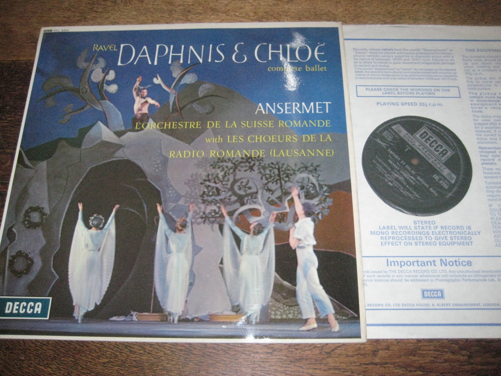 RAVEL: DAPHNIS & CHLOE (Complete Ballet)   ANSERMET / SUISSE ROMANDE     SXL 6204