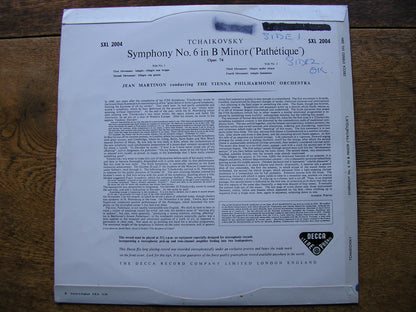 TCHAIKOVSKY: SYMPHONY No. 6   MARTINON / VIENNA PHILHARMONIC    SXL 2004