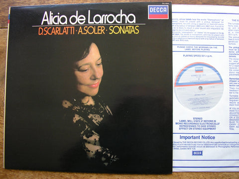ALICIA DE LARROCHA PLAYS SONATAS BY SOLER & DOMENICO SCARLATTI    SXL 6949