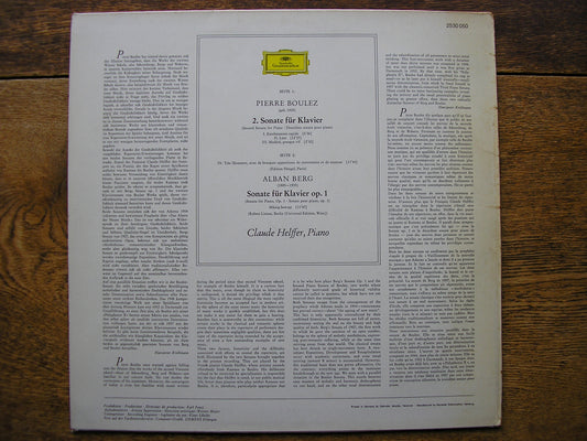 BERG: PIANO SONATA Op. 1 / BOULEZ: PIANO SONATA No. 2    CLAUDE HELFFER    2530 050
