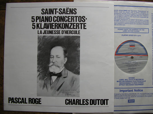 SAINT - SAENS: THE FIVE PIANO CONCERTOS   PASCAL ROGE / RPO / LSO /PO   DUTOIT   D244D3