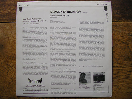 RIMSKY - KORSAKOV: SCHEHERAZADE  LEONARD BERNSTEIN / NEW YORK PHILHARMONIC  SABL 140