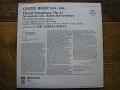 HOLST: CHORAL SYMPHONY   PALMER / LONDON PHILHARMONIC ORCHESTRA / BOULT  SAN 354