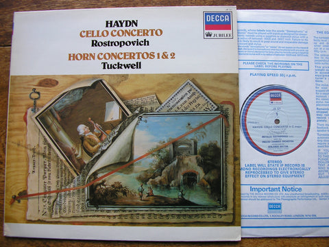 HAYDN: CELLO CONCERTO / HORN CONCERTOS  ROSTROPOVICH / TUCKWELL  JB 121