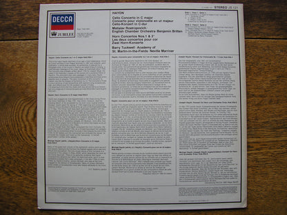 HAYDN: CELLO CONCERTO / HORN CONCERTOS  ROSTROPOVICH / TUCKWELL  JB 121